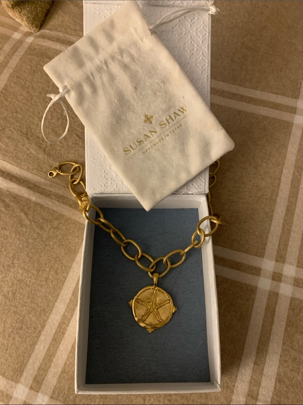Susan Shaw Gold-Tone Starfish Link Necklace